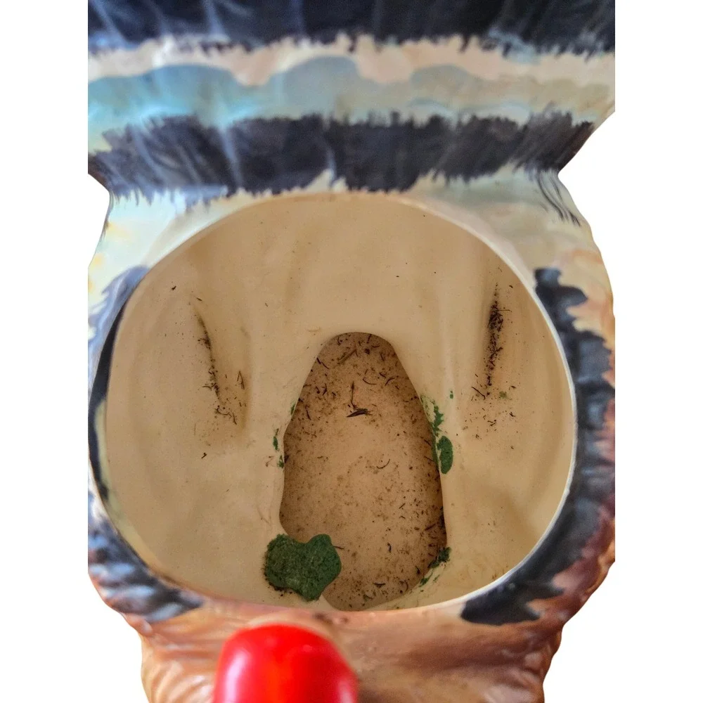 Vintage Relpo Ceramic Turkey Planter Thanksgiving Decor Hand Painted Mid Century